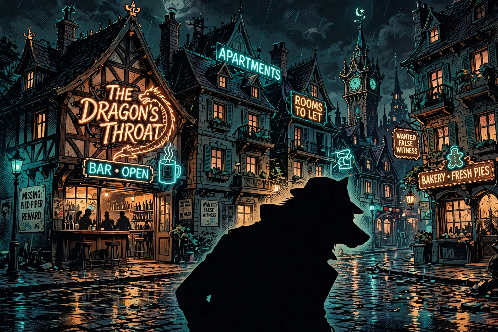 the wolf among us remastered Fabletown at night